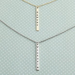 Classic Name Vertical Bar Necklace