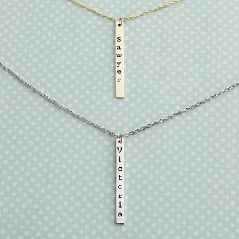 Classic Name Vertical Bar Necklace