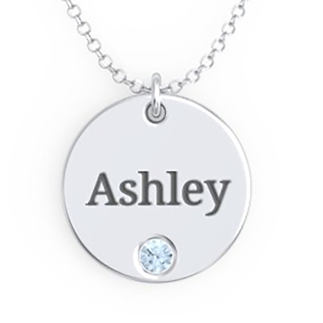 Family Tokens Birthstone Name Necklace - 1 Name/Stone