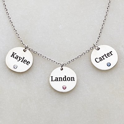 Family Tokens Birthstone Name Necklace