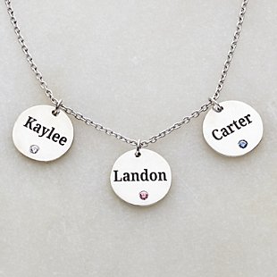 Family Tokens Birthstone Name Necklace