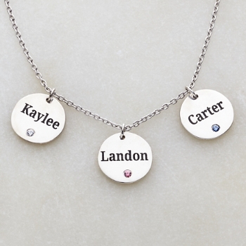 Family Tokens Birthstone Name Necklace