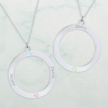 Forever Family Circle Birthstone Necklace