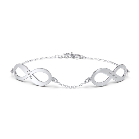 Forever Family Infinity Name Bracelet - 2 Infinity