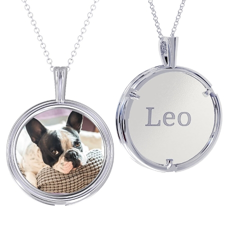 Framed Memories Beveled Photo Pendant - Circle