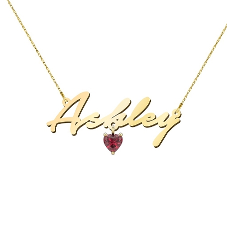 Make It Yours! Pers Name Neck-GD w/Stone -Handwrit