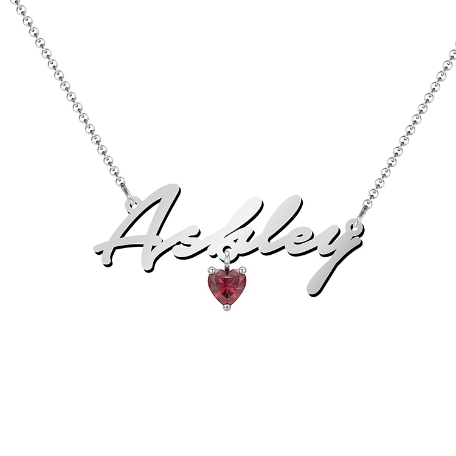 Make It Yours! Pers Name Neck-SV w/Stone -Handwrit