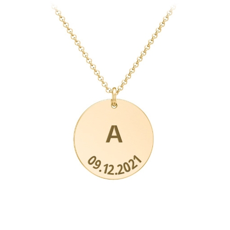 Moments In Time Initial Necklace - 10K Yellow Gold - 1 Disc