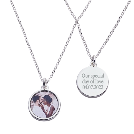 In Your Memory Sentiment Photo Pendant - Engraved Back