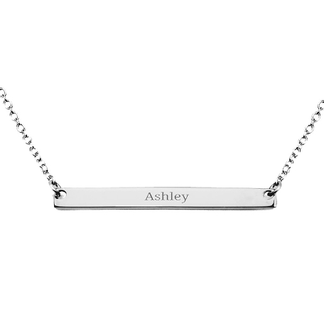 Sophisticated Name Bar Necklace - Narrow -  Sterling Silver
