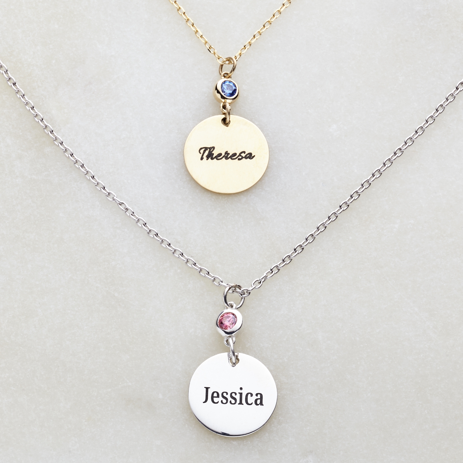 Token Name Birthstone Necklace