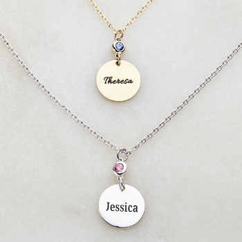 Token Name Birthstone Necklace