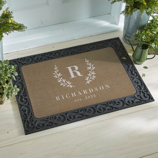Burlap Look Family Doormat Personal Creations
