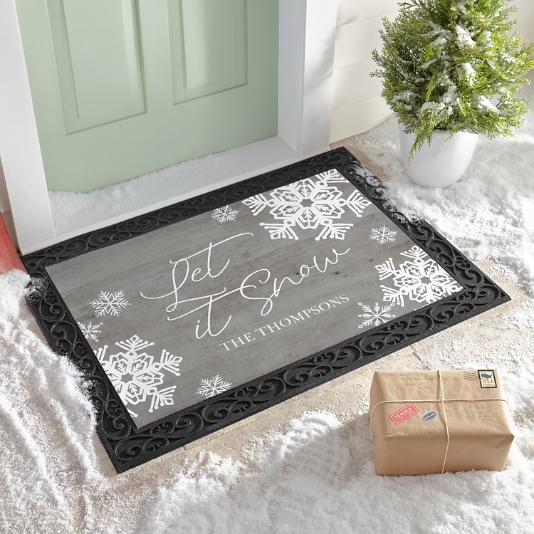 Let It Snow Snowflake Doormat Personal Creations