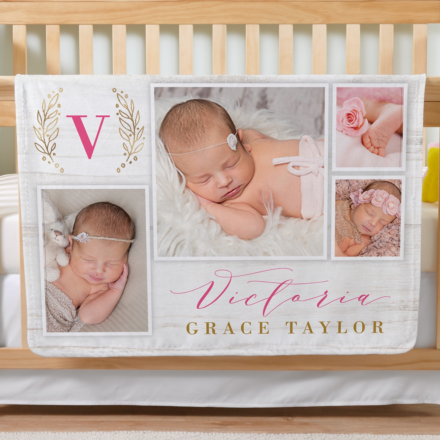 Baby Photo Monogram Blanket