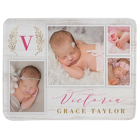 Baby Photo Monogram Blanket - S