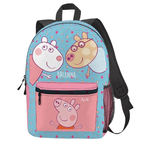 Peppa Pig  Allover Print Backpack-Peppa & Friends