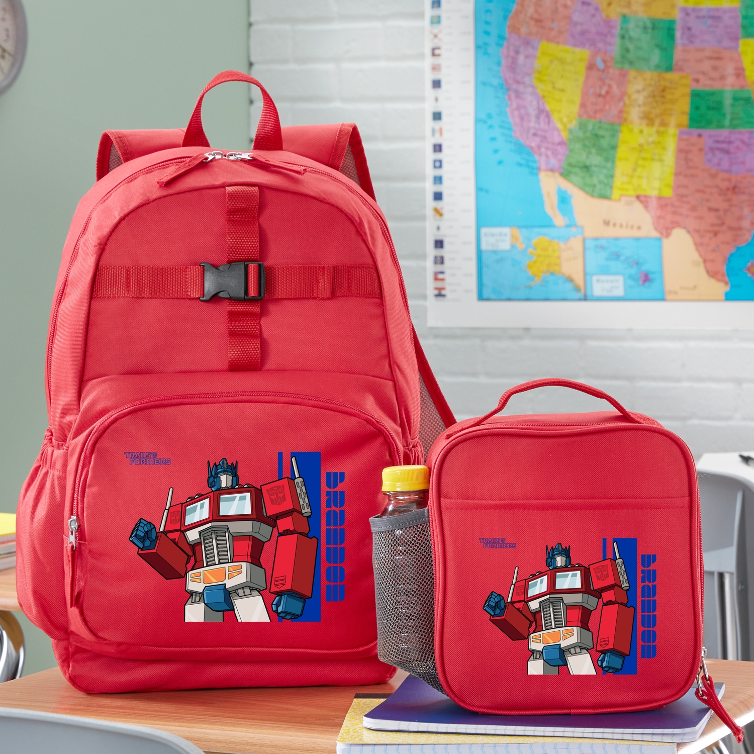 Transformers backpack with clearance lunch bag