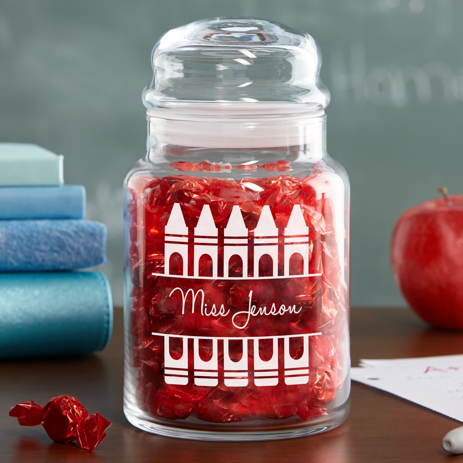 Crayon Name Glass Treat Jar