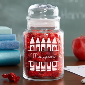 Crayon Name Glass Treat Jar