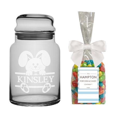 Easter Friends Glass Treat Jar with Candy