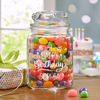 Happy Birthday! Glass Treat Jar