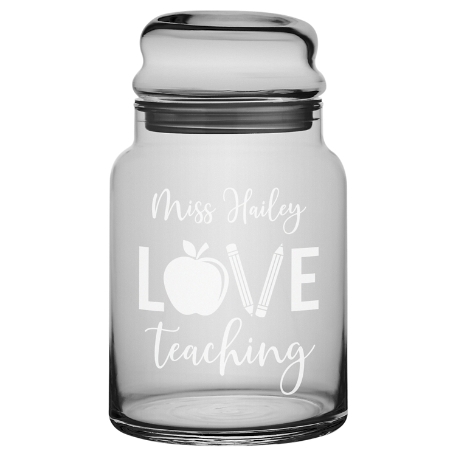 Love Teaching Glass Treat Jar w/out Candy