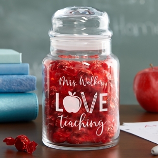 Love Teaching Glass Sweets Jar