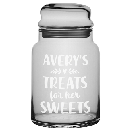 Treats For My Sweets Glass Treat Jar w/out Candy