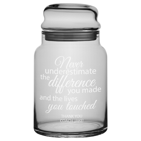 You Made A Difference Glass Treat Jar w/out Candy