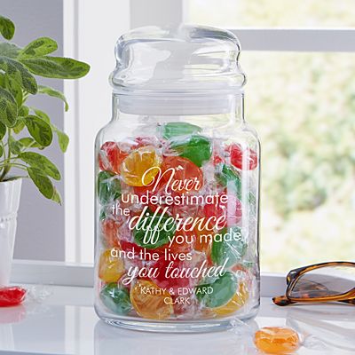 You Made A Difference Glass Treat Jar