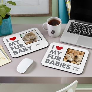 I Heart My Fur Babies Photo Mouse Pad