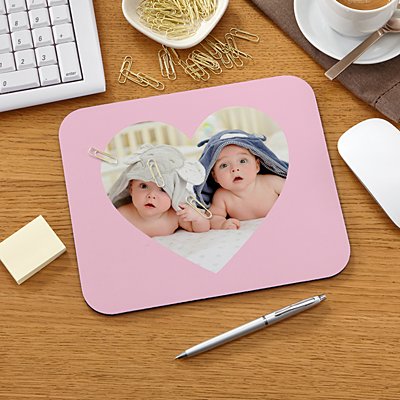 Large Heart Photo Mouse Pad