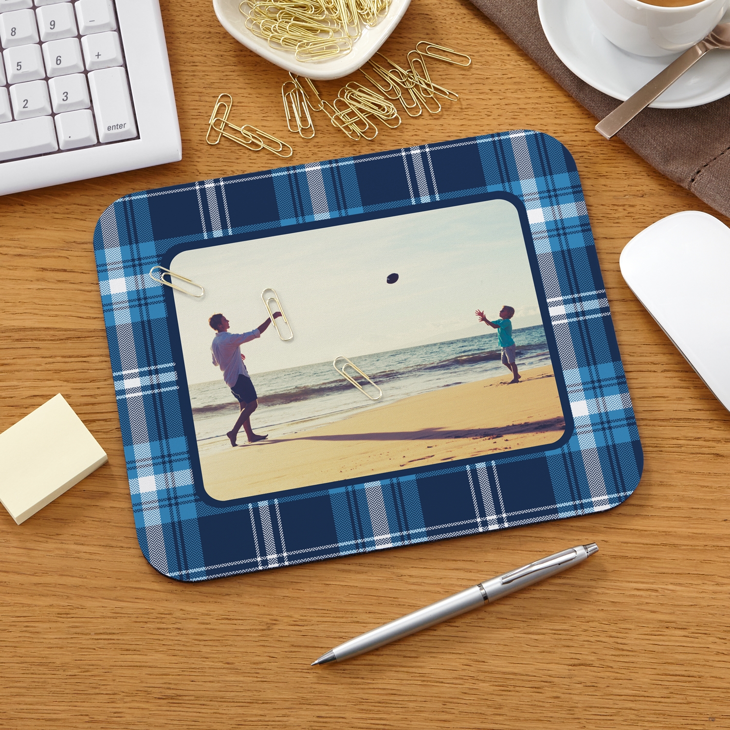 Plaid Photo Mouse Pad