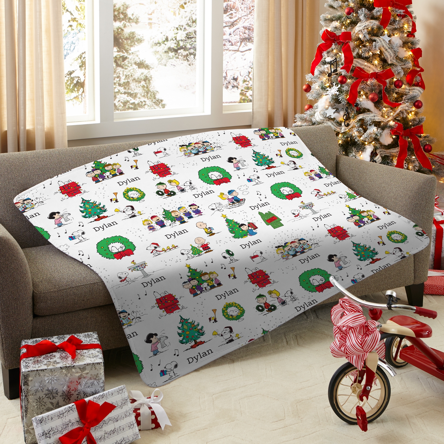 PEANUTS® Holiday Mixed Print Blanket