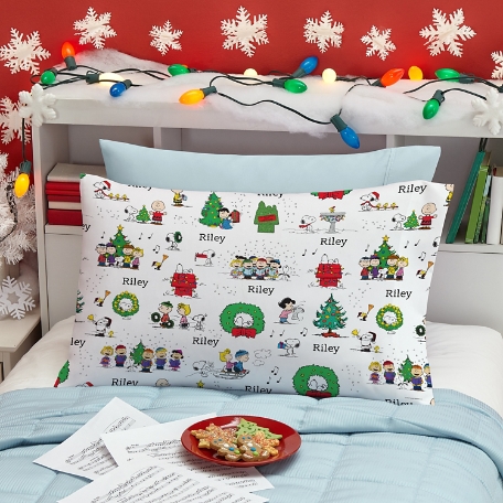 PEANUTS® Holiday Mixed Print Pillowcase