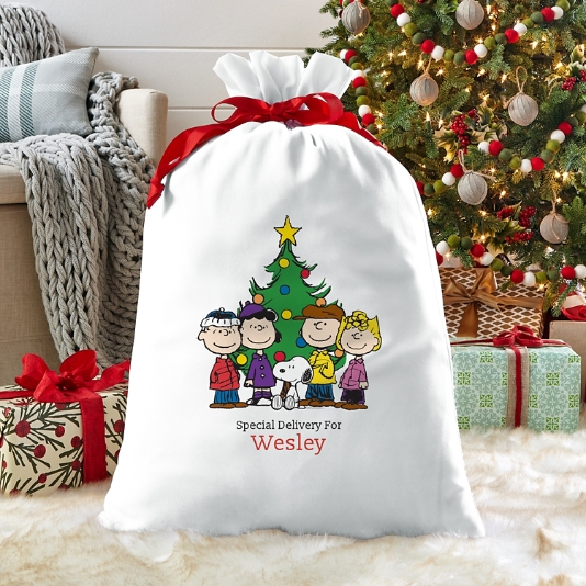 PEANUTS Gang Christmas Tree Oversized Gift Bag Personal Creations