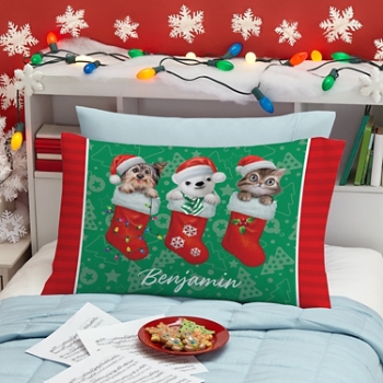 Animal Club International™ Baby Animals in Stocking Pillowcase