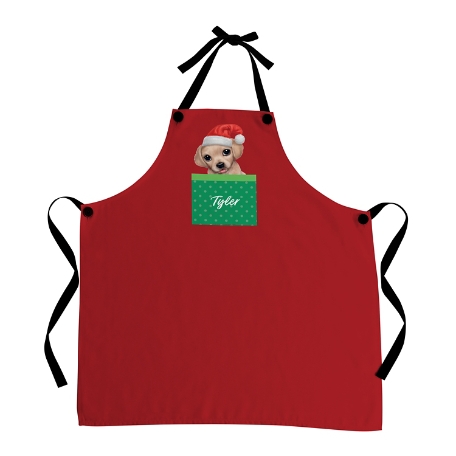 Animal Club International™  Santa Hat Baby Animals Apron-Lab Puppy