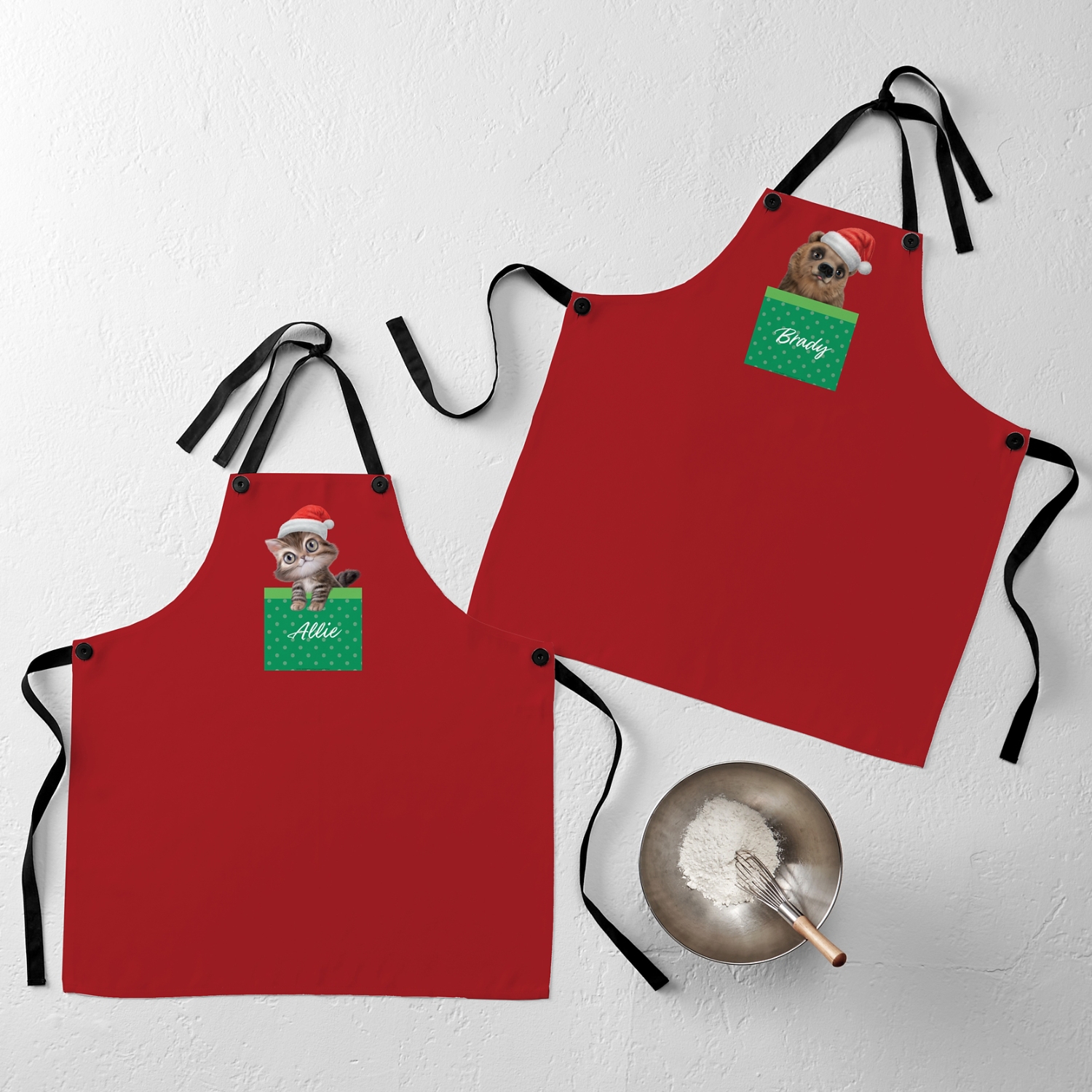 Animal Club International™ Santa Hat Baby Animals Apron at Gifts.com