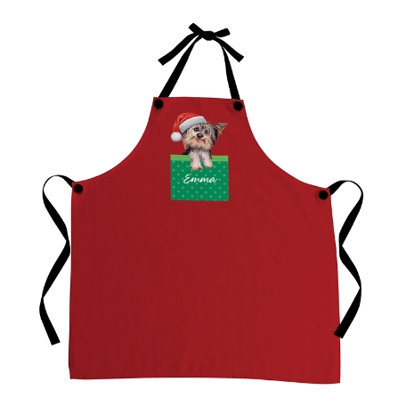 Animal Club International™  Santa Hat Baby Animals Apron-Yorkie Puppy