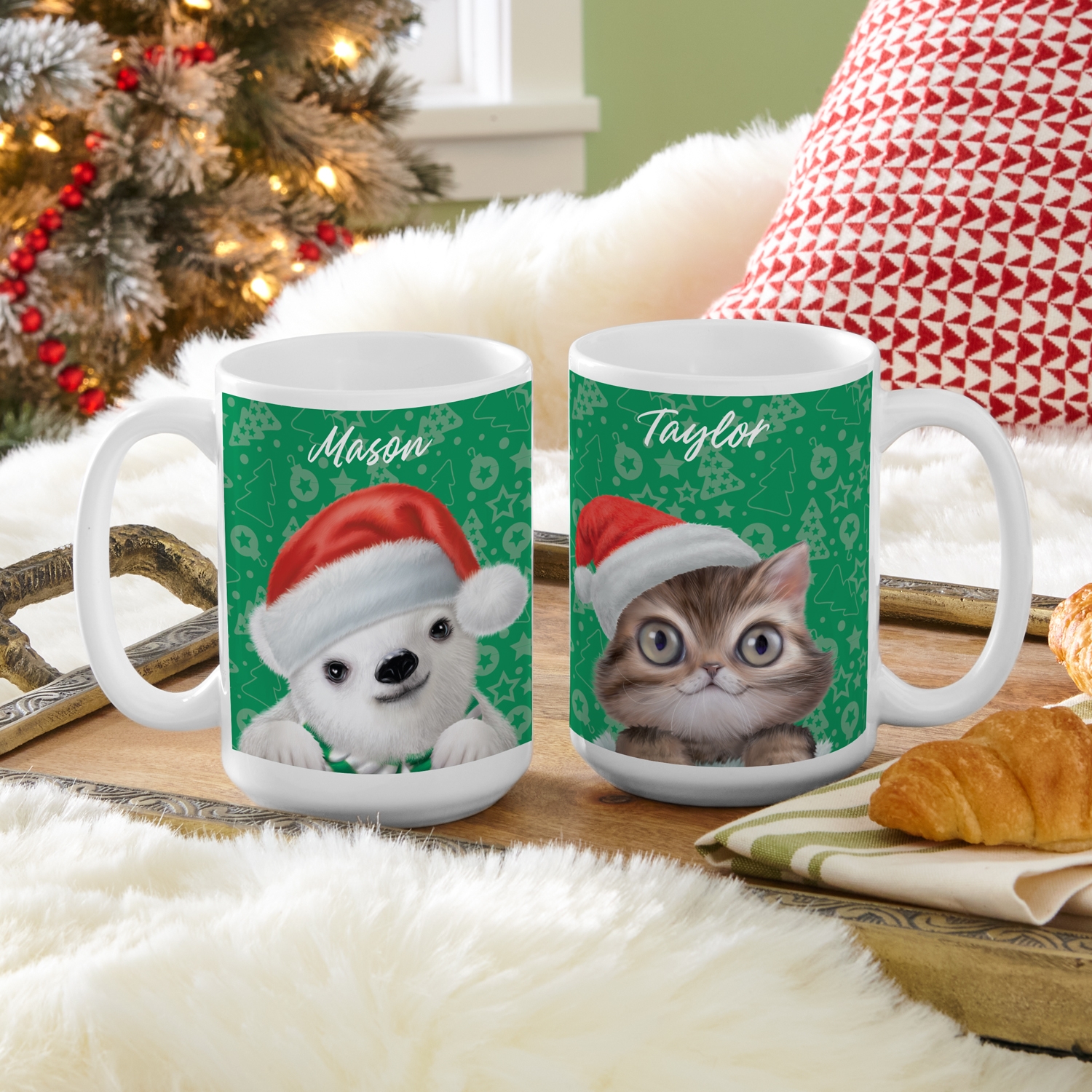 Animal Club International™ Santa Hat Baby Animals Mug