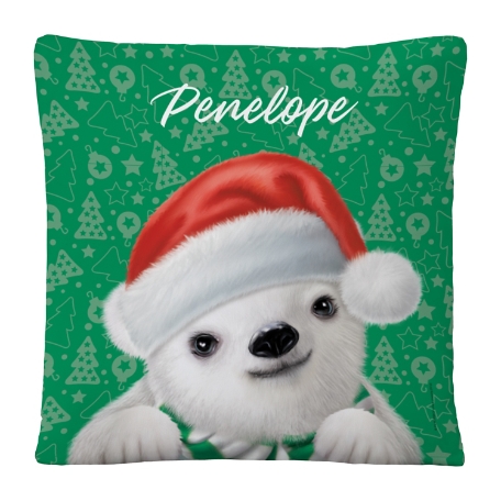 Animal Club International™  Santa Hat Baby Animals Throw Pillow - Baby Polar Bear