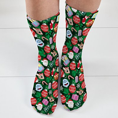 Rudolph® Presents & Things All Over Print Holiday Socks