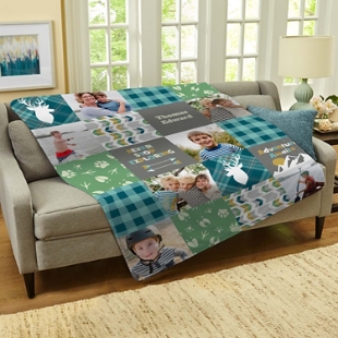 Patchwork Plaid Memories Photo Blanket