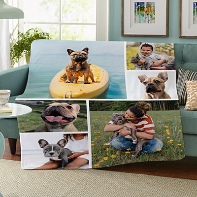 Picture-Perfect Photo Collage Plush Blanket