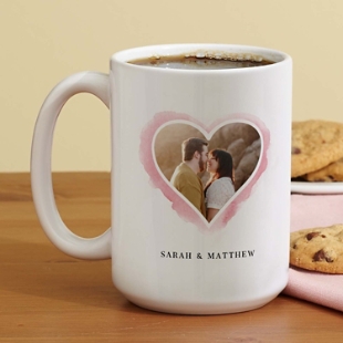 Watercolor Hearts Photo Mug