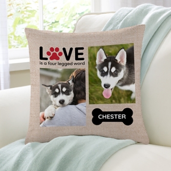 Four Legged Word Throw Pillow