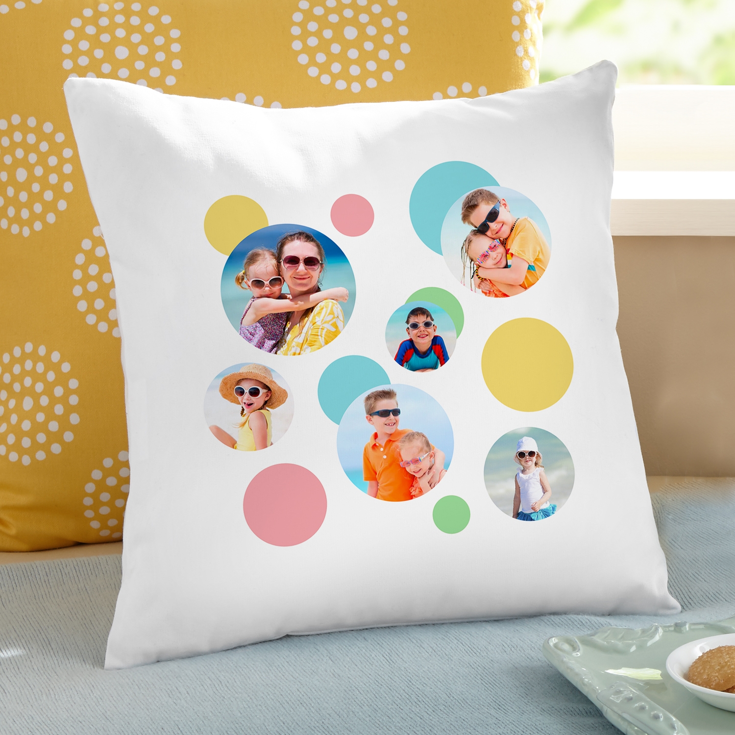 Photo Dots Throw Pillow