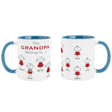 Family Belonging Mug - 11oz w/ Light Blue Handle
